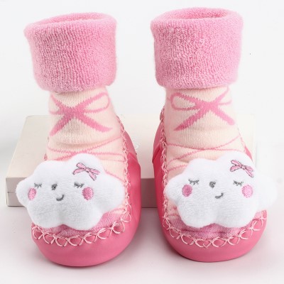 毛線圈冬天特厚外穿襪子棉毛軟底鞋秋冬季外出韓版嬰兒鞋襪祙女嬰