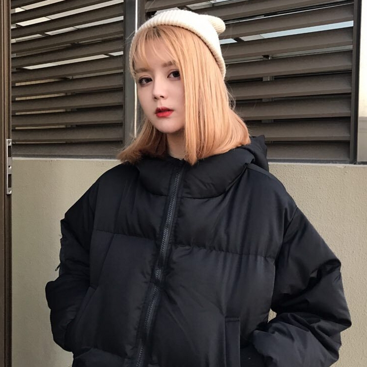 韓國ulzzang冬款學生棉服外套連帽加厚保暖短款面包服棉衣女